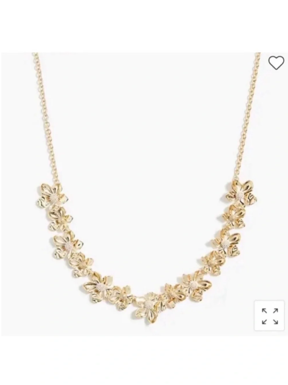 J. Crew Gold Floral Statement Necklace